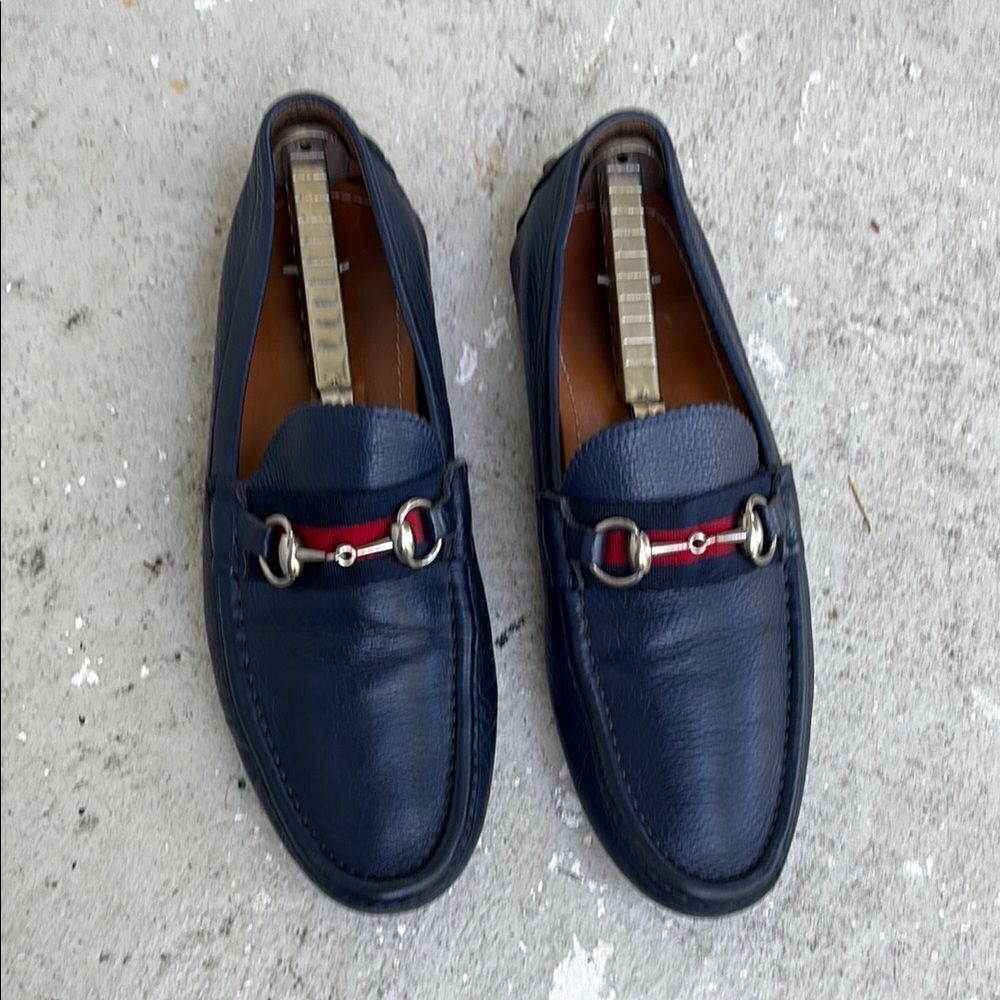 Gucci, navy driving shoes